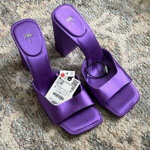 Zara Women's Vibrant Purple Block Heels